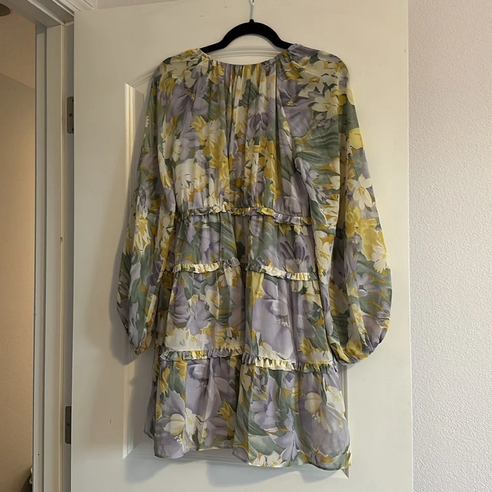 Free the Roses Yellow and Purple Floral Dress - XS